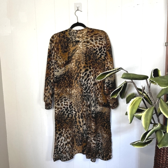Chelsea28 Swim Cover-Up Kimono Leopard Animal Print Beach Boho Sexy Bohe… - Picture 3 of 5